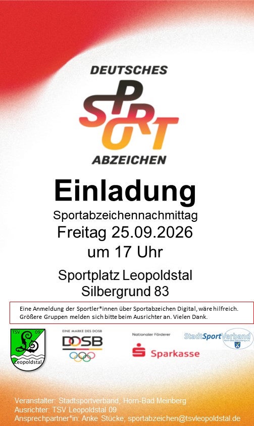 TSV Leopoldstal Flyer Sportabzeichenabnahme September